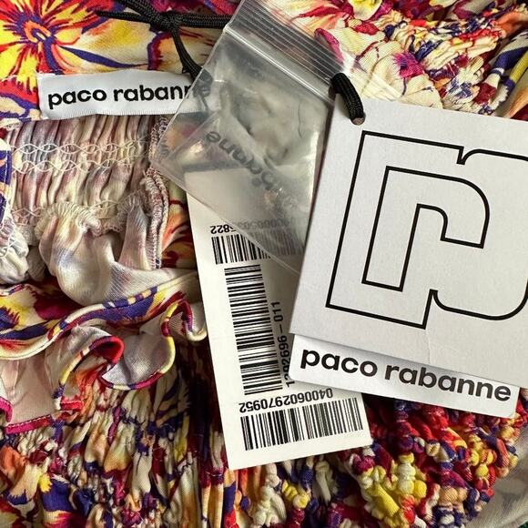 Paco Rabanne Belted Smocked Floral Midi Dress - Picture 14 of 15